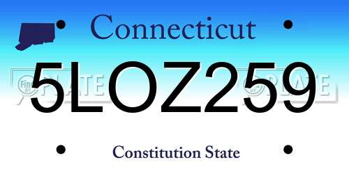 5LOZ259 Connecticut License Plate