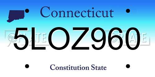 5LOZ960 Connecticut License Plate