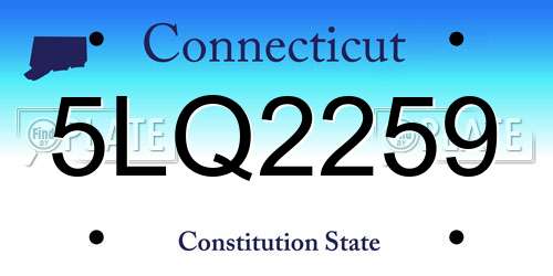 5LQ2259 Connecticut License Plate