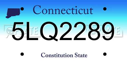 5LQ2289 Connecticut License Plate