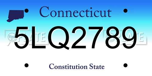 5LQ2789 Connecticut License Plate