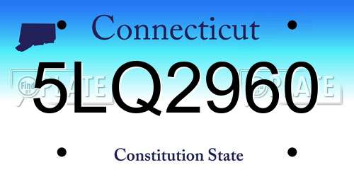 5LQ2960 Connecticut License Plate