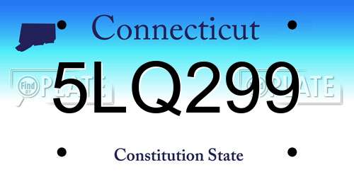 5LQ299 Connecticut License Plate