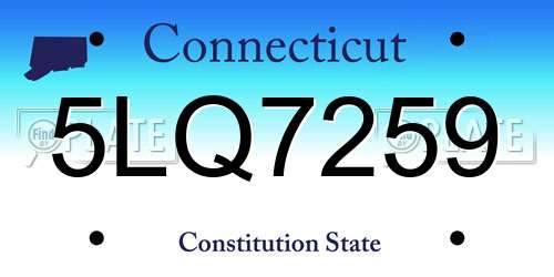 5LQ7259 Connecticut License Plate