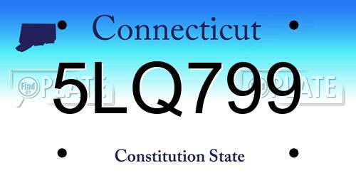 5LQ799 Connecticut License Plate