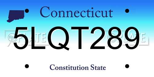 5LQT289 Connecticut License Plate