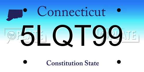 5LQT99 Connecticut License Plate