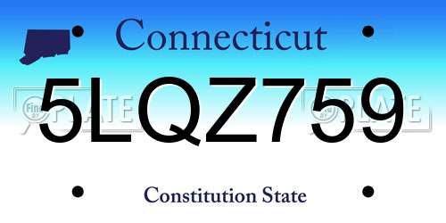 5LQZ759 Connecticut License Plate