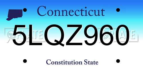 5LQZ960 Connecticut License Plate