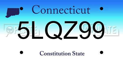 5LQZ99 Connecticut License Plate