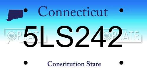 5LS242 Connecticut License Plate