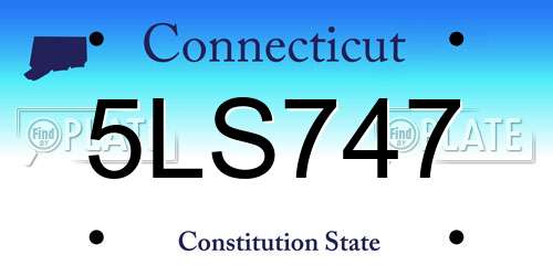 5LS747 Connecticut License Plate