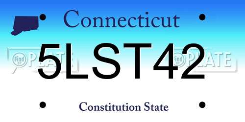 5LST42 Connecticut License Plate
