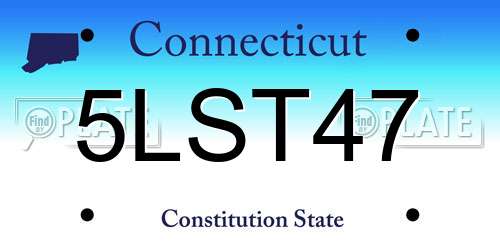 5LST47 Connecticut License Plate