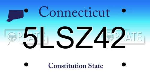 5LSZ42 Connecticut License Plate