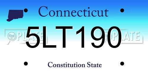5LT190 Connecticut License Plate