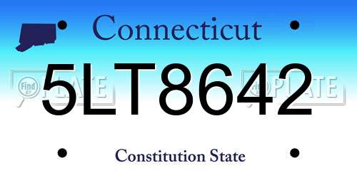 5LT8642 Connecticut License Plate