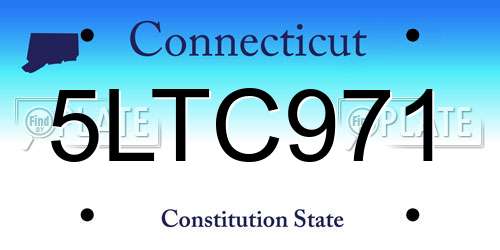 5LTC971 Connecticut License Plate