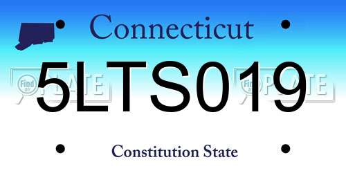 5LTS019 Connecticut License Plate