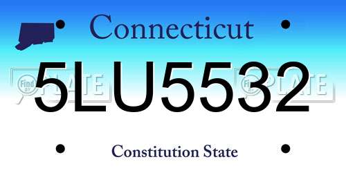 5LU5532 Connecticut License Plate