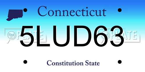 5LUD63 Connecticut License Plate