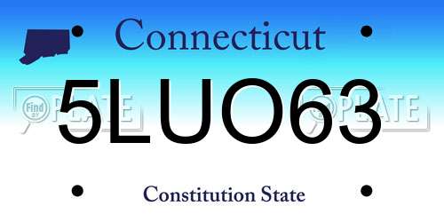 5LUO63 Connecticut License Plate