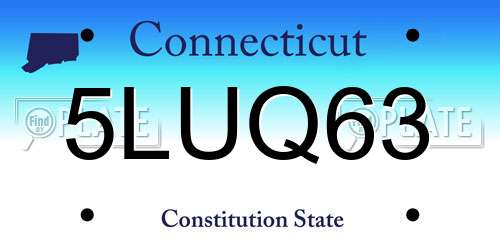 5LUQ63 Connecticut License Plate