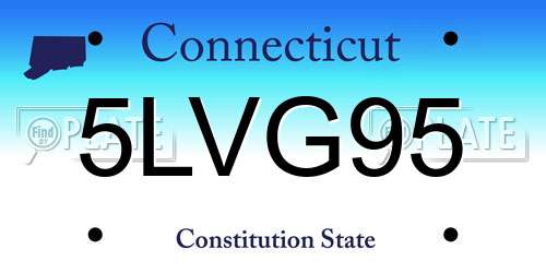 5LVG95 Connecticut License Plate