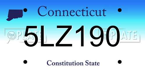 5LZ190 Connecticut License Plate