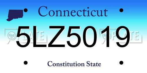 5LZ5019 Connecticut License Plate
