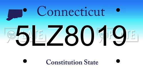 5LZ8019 Connecticut License Plate