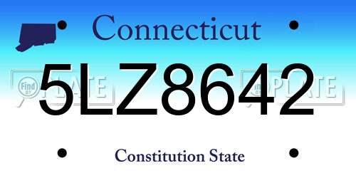 5LZ8642 Connecticut License Plate