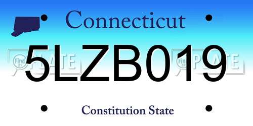 5LZB019 Connecticut License Plate