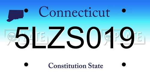 5LZS019 Connecticut License Plate