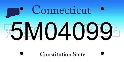 5M04099 Connecticut License Plate