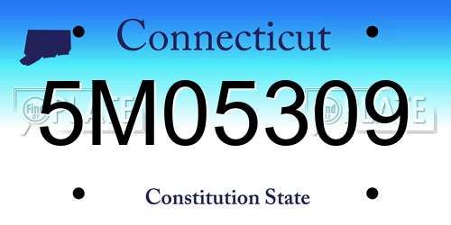 5M05309 Connecticut License Plate