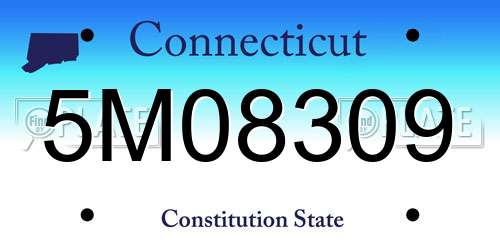 5M08309 Connecticut License Plate