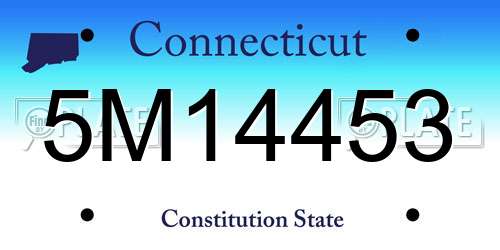 5M14453 Connecticut License Plate