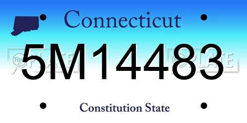5M14483 Connecticut License Plate
