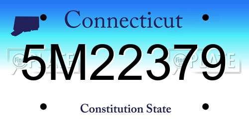 5M22379 Connecticut License Plate
