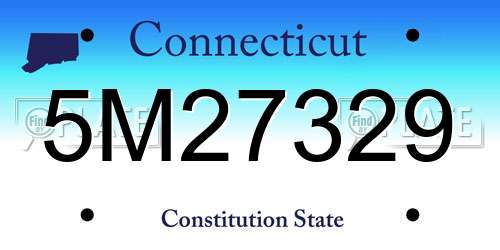 5M27329 Connecticut License Plate