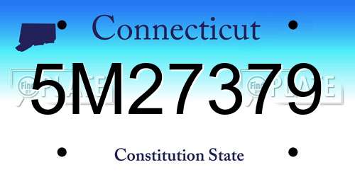 5M27379 Connecticut License Plate
