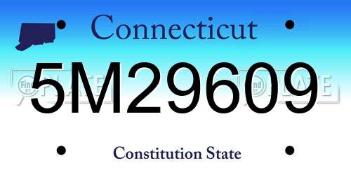 5M29609 Connecticut License Plate
