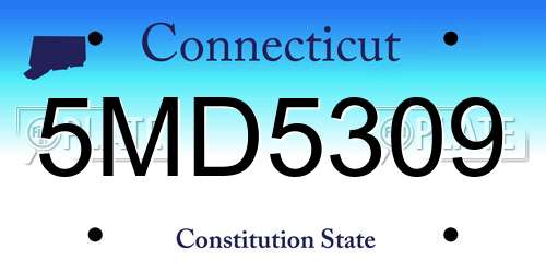 5MD5309 Connecticut License Plate