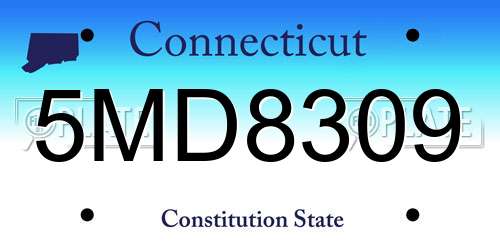 5MD8309 Connecticut License Plate
