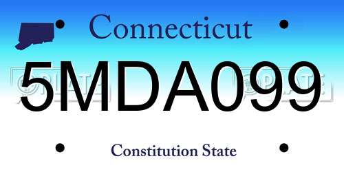 5MDA099 Connecticut License Plate