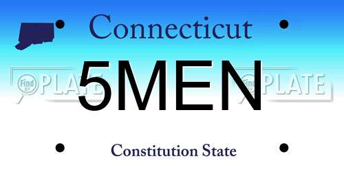 5MEN Connecticut License Plate