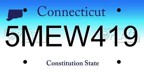 5MEW419 Connecticut License Plate