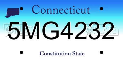 5MG4232 Connecticut License Plate