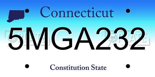 5MGA232 Connecticut License Plate